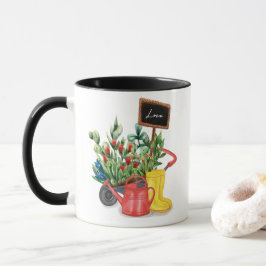 Taza El agua de los tulipanes de amor de flores puede b