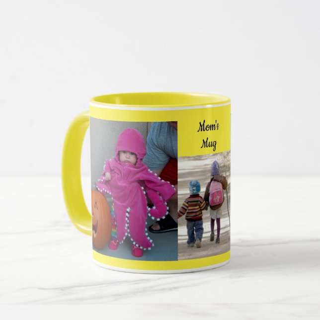 Taza El amarillo personaliza 3 PLANTILLAS FOTOGRÁFICAS  (Anverso izquierdo)