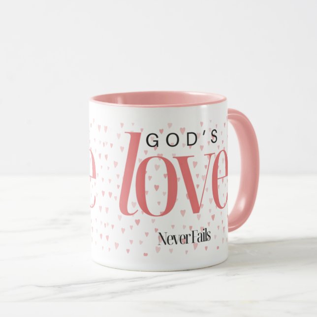 Taza El amor de Dios nunca falla (Anverso derecho)