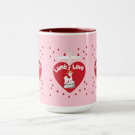 Taza El amor del cordero de San Valentín dos tontos