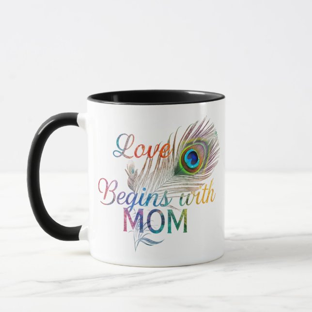 Taza El amor empieza con mamá" - Famoso peluche (Izquierda)