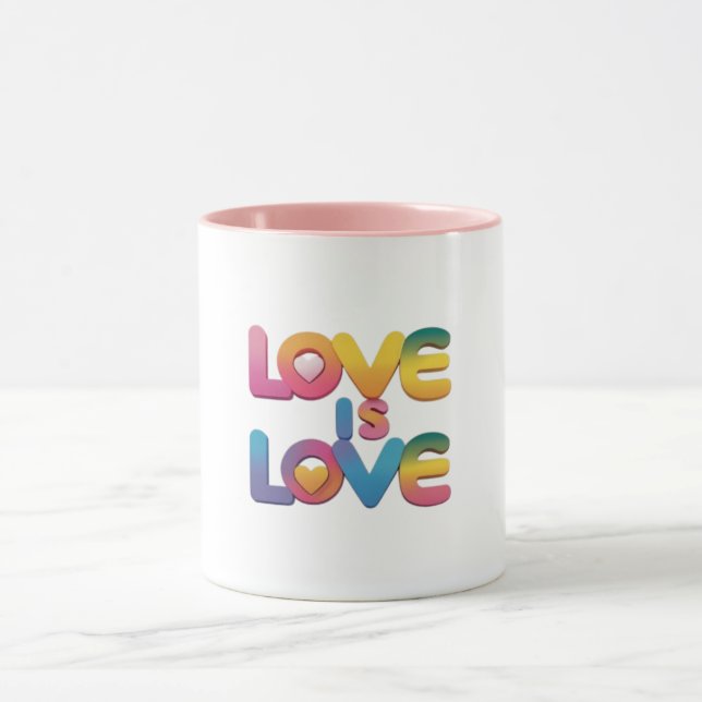 Taza El amor es amor, orgullo arcoiris (Centro)