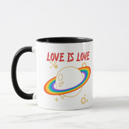 Taza El amor es amor. Planeta arcoíris. Orgullo LGBTQ+