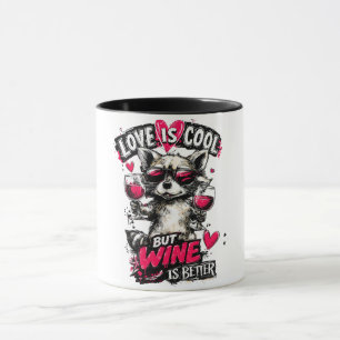 Taza El amor es genial pero el vino es mejor Mapache