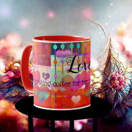 Taza El amor es... Mug de corazón colorido
