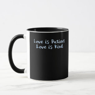 Taza El Amor Es Paciente El Amor Es Amable Azul Minimal