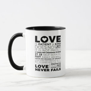 Taza El amor es paciente y amable llamamiento clásico