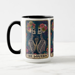 Taza ¡El amor eterno se produce aquí! ☕ 💀 🌺 Los Amant