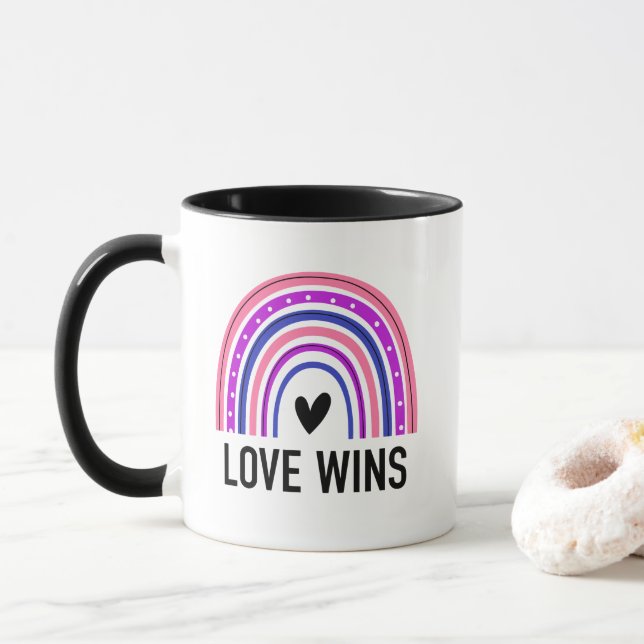 Taza El amor gana el arco iris de género (Con donut)
