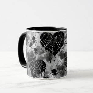 Taza El amor gótico Spooky Spider Web con corazones