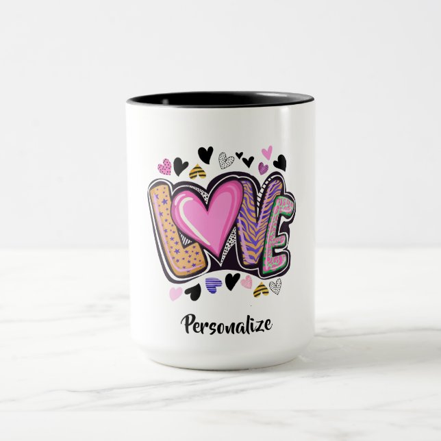 Taza El amor moderno por la arte - Día de San Valentín (Centro)