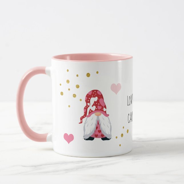 Taza El amor no se cancela El día de San Valentín Gnome (Izquierda)