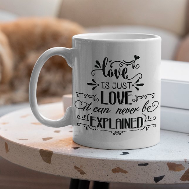 Taza El amor nunca puede explicarse Cita de pareja de a (Subido por el creador)
