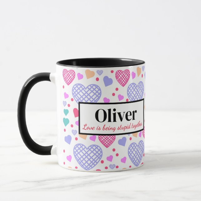 Taza El amor personalizado de San Valentín se está junt (Izquierda)