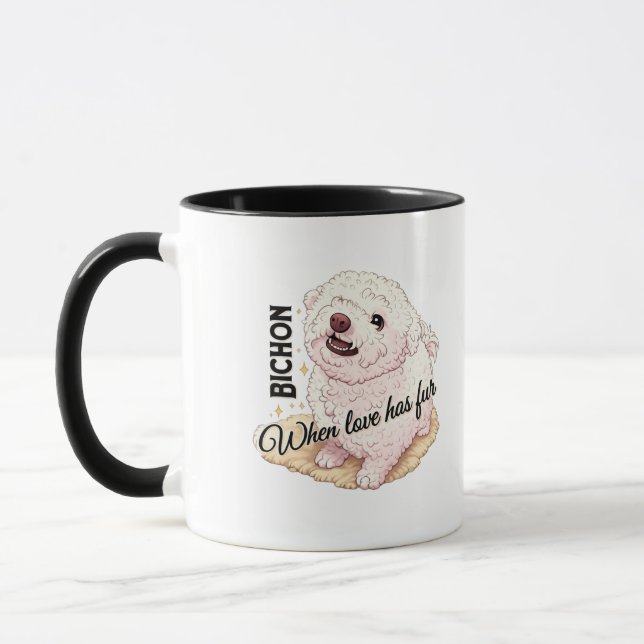 Taza El amor tiene Bichon Fur  (Izquierda)