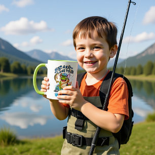 Taza El angulador de la rana: un juguetón en la pesca