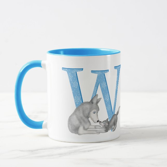 Taza El animal ABC W es para el lobo mug (Izquierda)