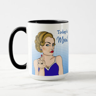 Taza El ánimo de hoy, la dama retro que se inclina por