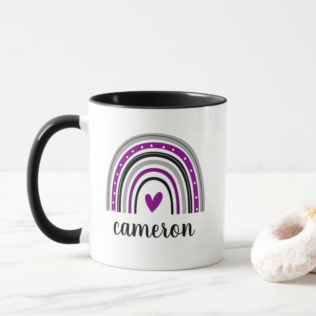 Taza El arcoiris asexual personalizado (Con donut)