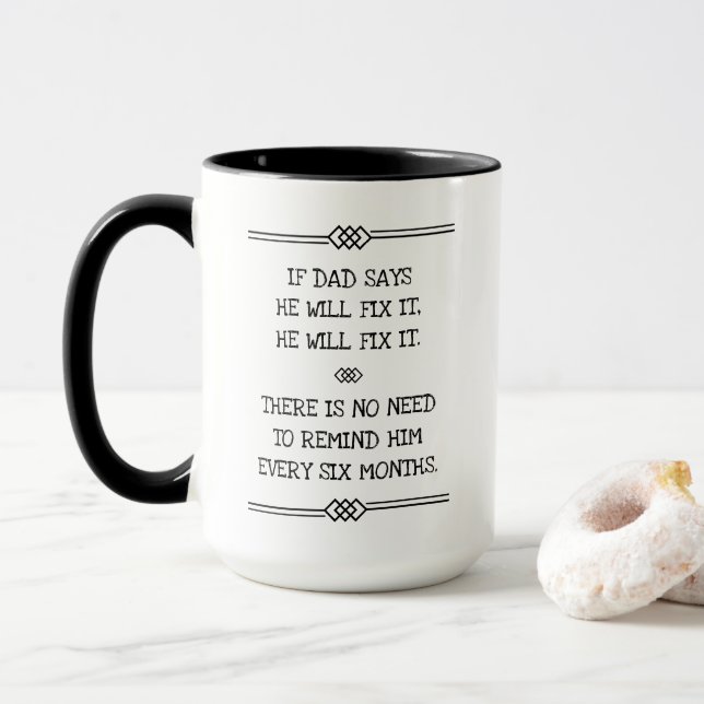 Taza Él Arreglará El Chiste De Papá Gracioso (Con donut)