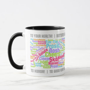 Taza El arte de palabras coloridas se anima en muchos i