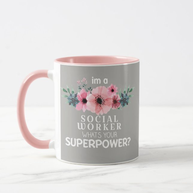 Taza El asistente social hermoso de la flor (Izquierda)