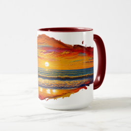 Taza El atardecer inspirado en Boho