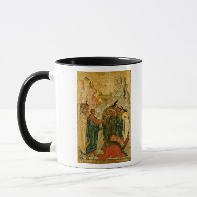 Taza El aumento de Lazarus, icono ruso (Izquierda)