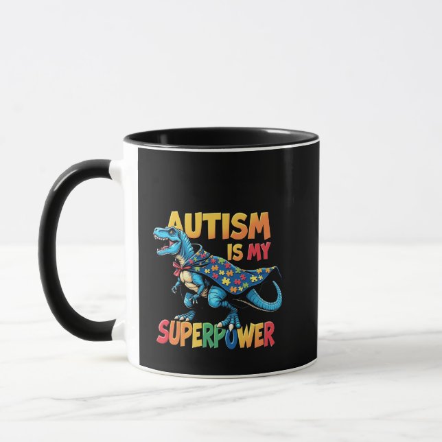 Taza El autismo es mi súper poder conciencia del autism (Izquierda)