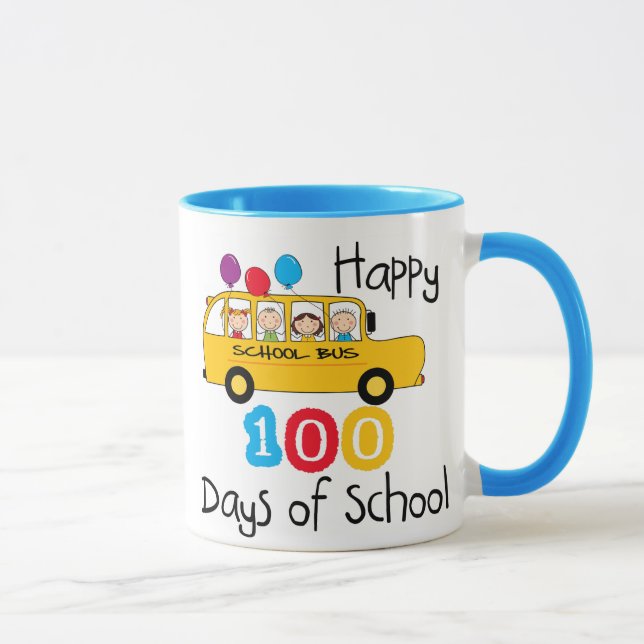 Taza El autobús escolar celebra 100 días (Derecha)