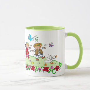 Taza El baile me hace arte popular ucraniano feliz