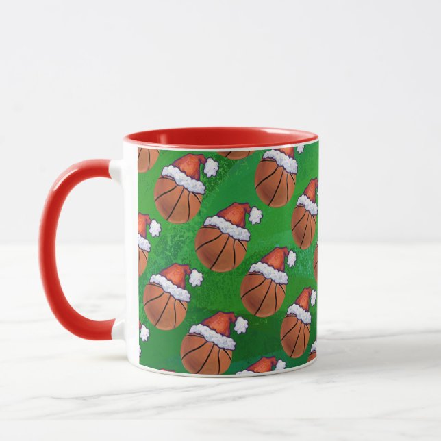 Taza El baloncesto de Santa Hat en Green (Izquierda)