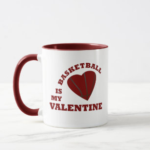 Taza el baloncesto es mi valentía con el corazón rojo