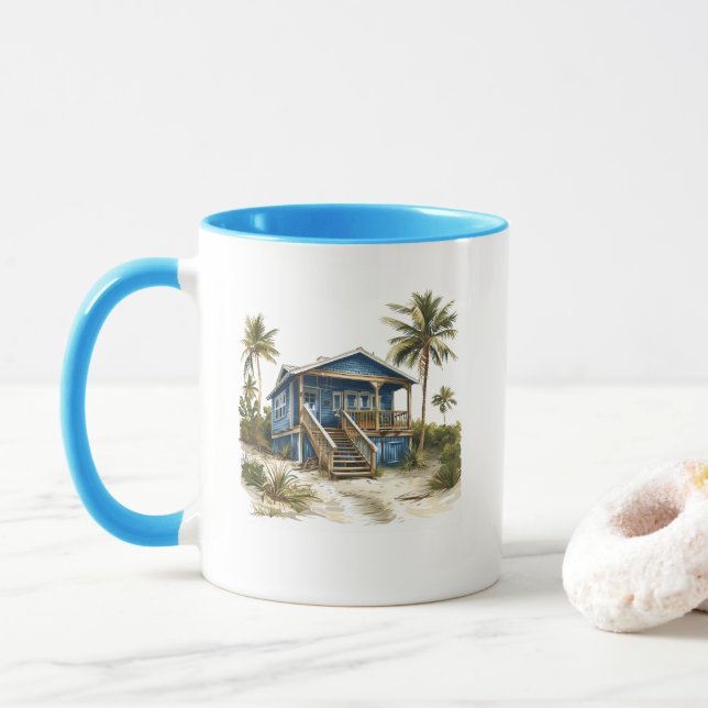 Taza El Beach Shack - Casa en la playa (Con donut)