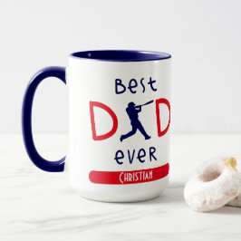 Taza El béisbol moderno mejor papá jamás padre Día Mug