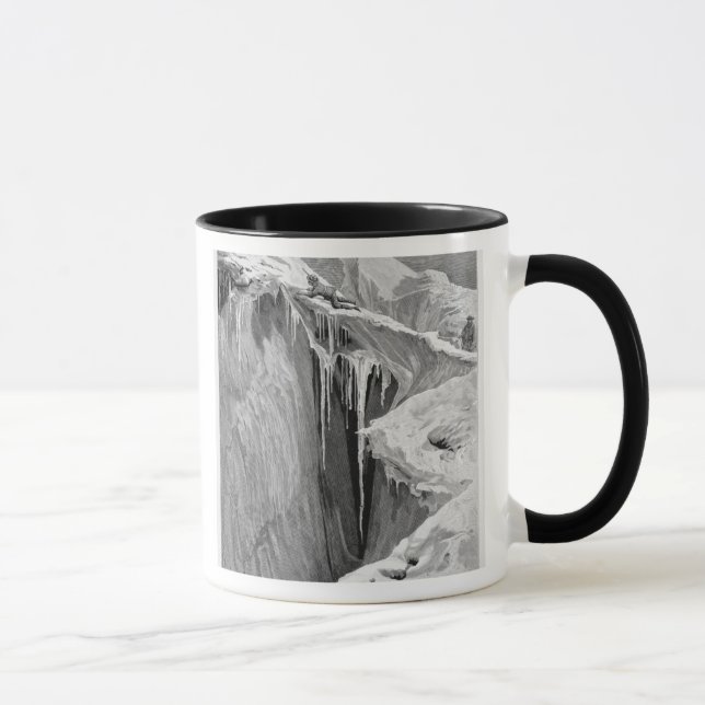 Taza El Bergschrund en la abolladura Blanche en 1865, (Derecha)
