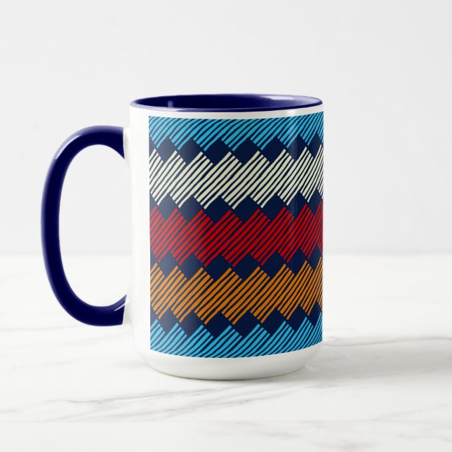 Taza El bordado de encaje del patrón de boho étnico en  (Izquierda)