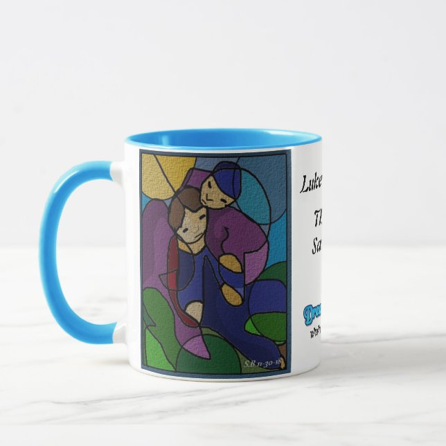 Taza El buen samaritano: (Izquierda)