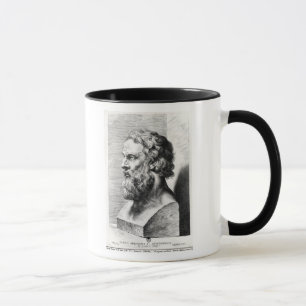 Taza El busto de Platón grabó por Lucas Emilio