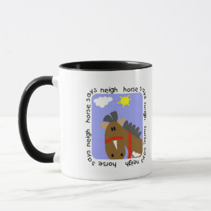 Taza El caballo dice las camisetas y los regalos del