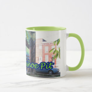 Taza El caballo verde de Pigtown del espacio de
