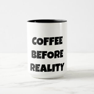 Taza El café antes de la realidad