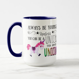 Taza El café del arco iris del unicornio, esté siempre