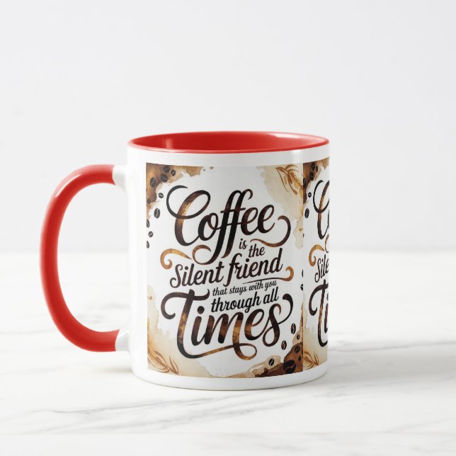 Taza El café es el amigo silencioso - café motivacional (Izquierda)