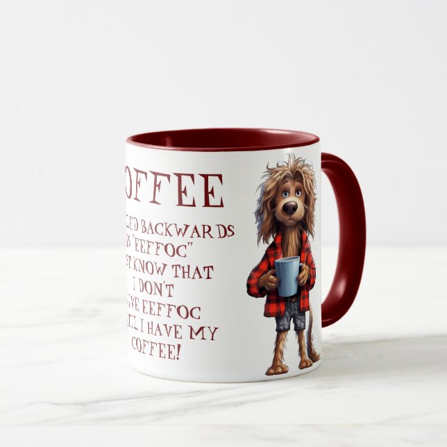 Taza El Café Espoleado Hacia Atrás Es Eeffoc - Perro (Anverso derecho)