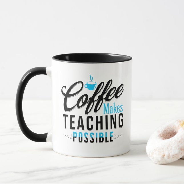 Taza El Café Hace Posible La Enseñanza De 2 Mug (Con donut)