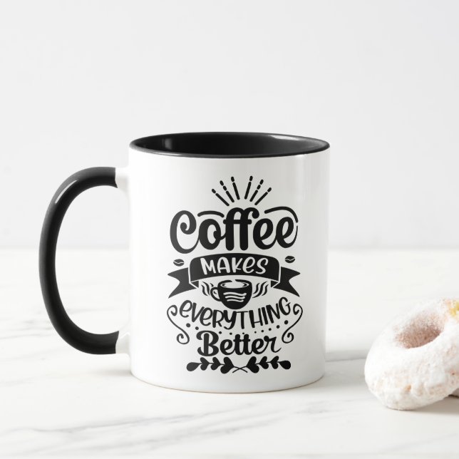 Taza El café hace que todo sea mejor (Con donut)