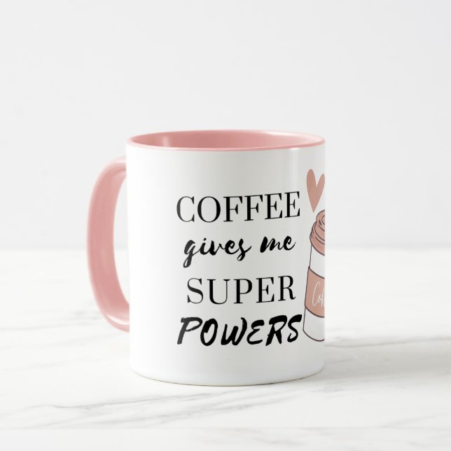 Taza El café me da superpoderes (Anverso izquierdo)