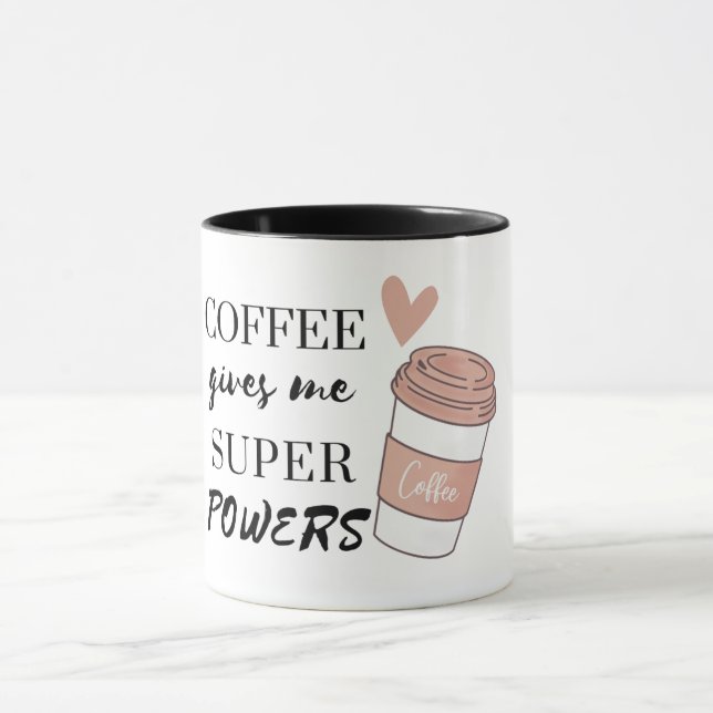 Taza El café me da superpoderes Dos tonos co (Centro)