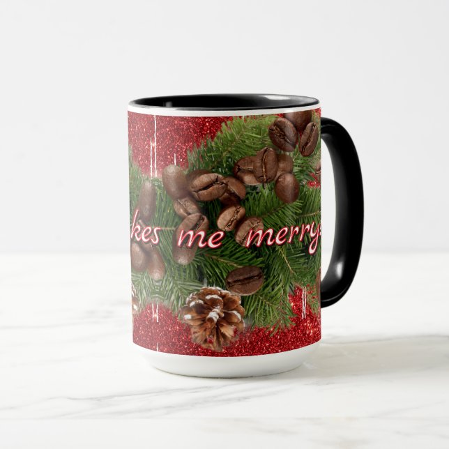 Taza "¡¡El café me hace feliz!!" Navidades de vacacione (Anverso derecho)